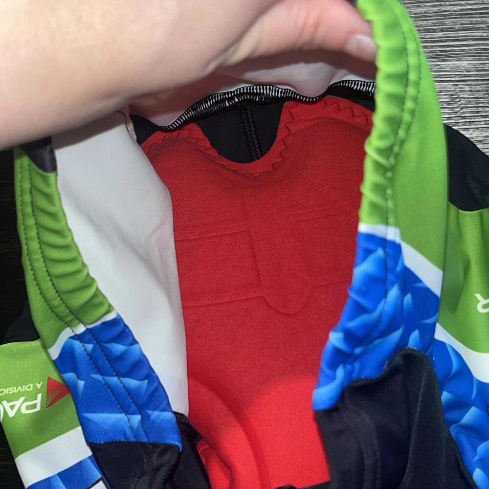 Castelli Women's Padded Cycling Shorts Black/Lime Green/Blue/White Size M - Picture 3 of 6